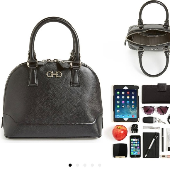 Mini Darina Salvatore Ferragamo Dome Satchel Black EUC - Picture 3 of 3